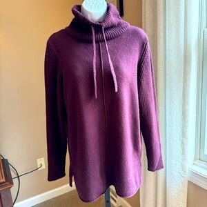 Sonoma maroon drawstring cowl neck sweater. Size Medium
